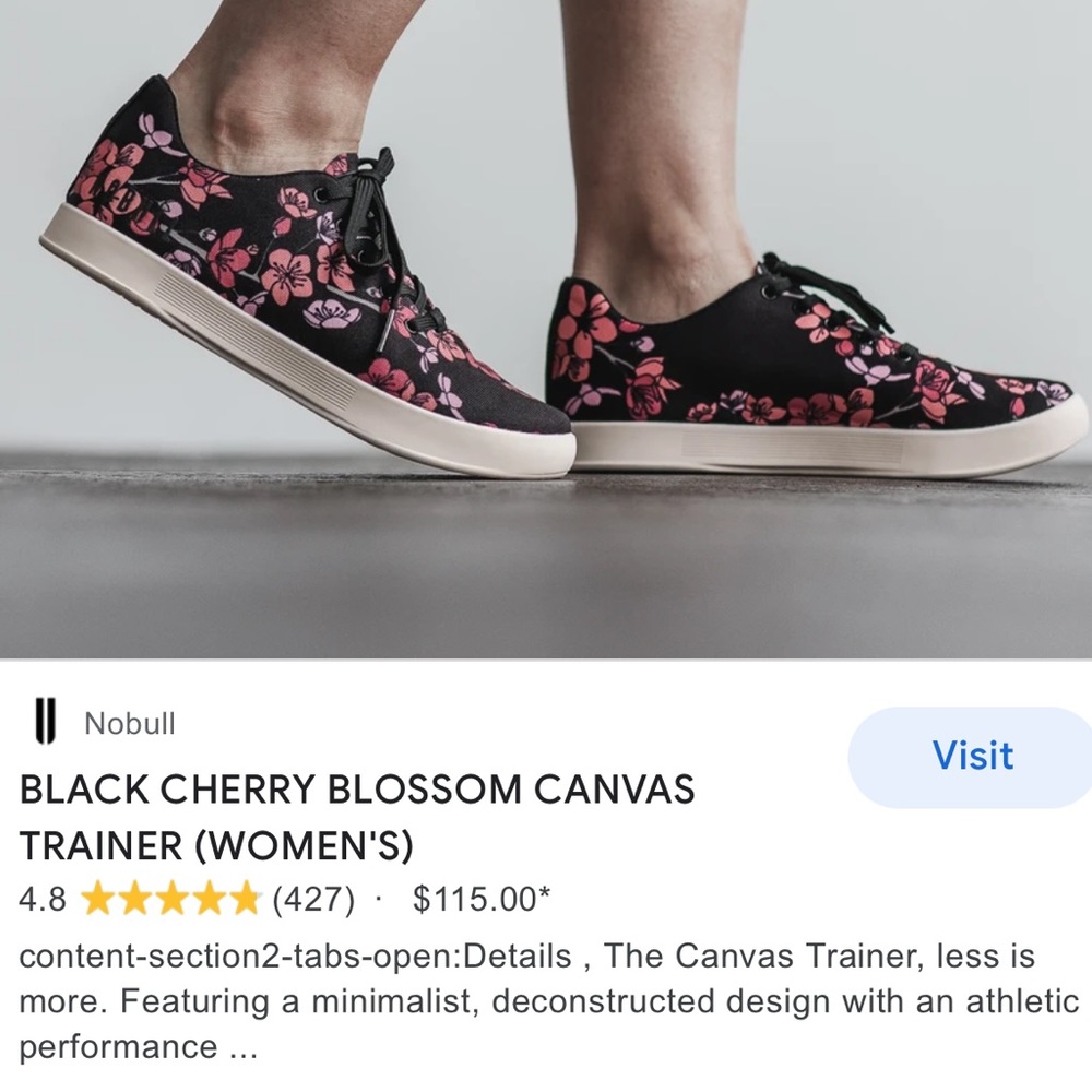 IM NOBULL Cherry Blossom Trainers Unisex Canvas Sneaker Sz 7.5